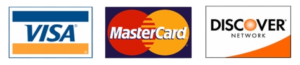 We accept VISA, MasterCard and DISCOVER